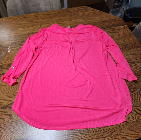 New Dear Scarlett Lizzy Dress shirt Blouse Hot Pink - Picture 7 of 7